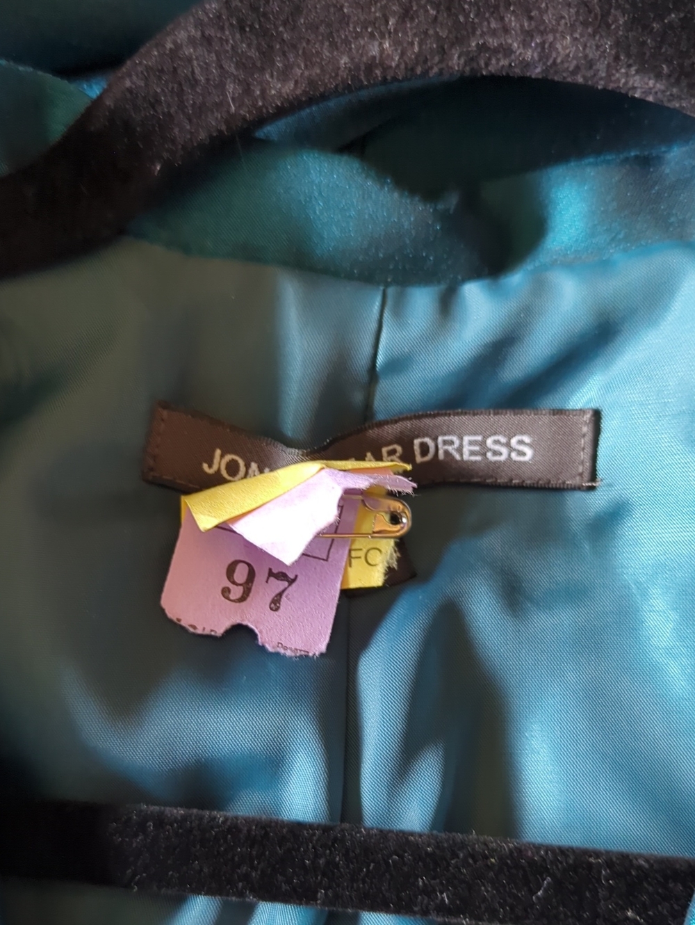 Joneswear Peacock Blue Taffeta Cocktail Dress L/XL - Picture 6 of 6
